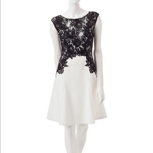 NWT Sangria black and white lace dress petite